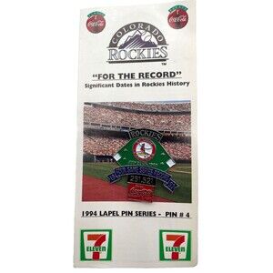 1994 Colorado Rockies Lapel Pin #4 For the Record Four Game Series Attendance